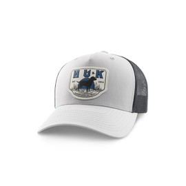 HUK Unisex Trucker, Anti-Glare Snapback Fishing Hat for Kids, Lab Patch-Harbor Mist