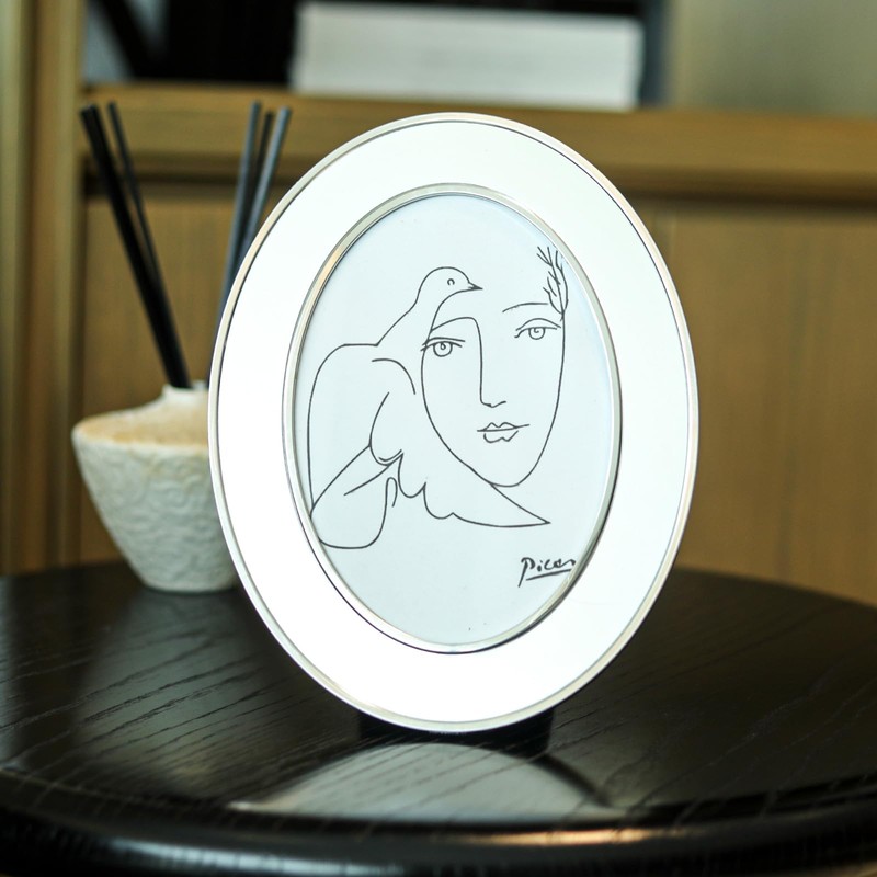 SWTHONY Oval 5 x 7 Picture Frames, Silver Modern 5