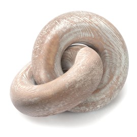 Farmhouse Wood Knot Decor for Coffee Table – Wooden Chain 2-Link Decor for Book Shelf, Side Table & Living Room Furniture – Room Accessories for Home (Natural Wood)