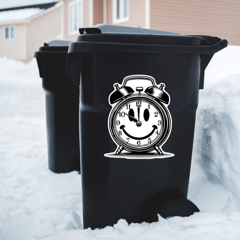 Extra Large 460mm 'Smiling Alarm Clock' Permanent Sticker Decal for