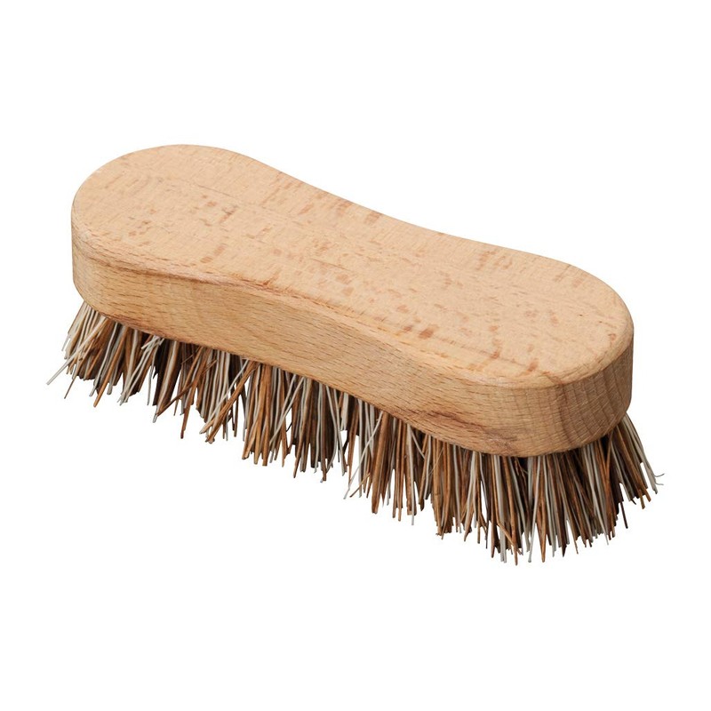 REDECKER Oyster Scrub Brush with Union Fiber Bristles and Untreated