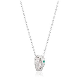 Yondo Sea 112124121805 Emerald May Birthstone Eternal Silver Necklace, Small, Silver, Emerald