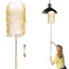Extendable Feather Duster, 130cm Lambswool Duster for Cleaning Extendable and