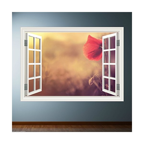 Flower Window Frame Full Colour wall art sticker decal transfer mural Graphic WSD259