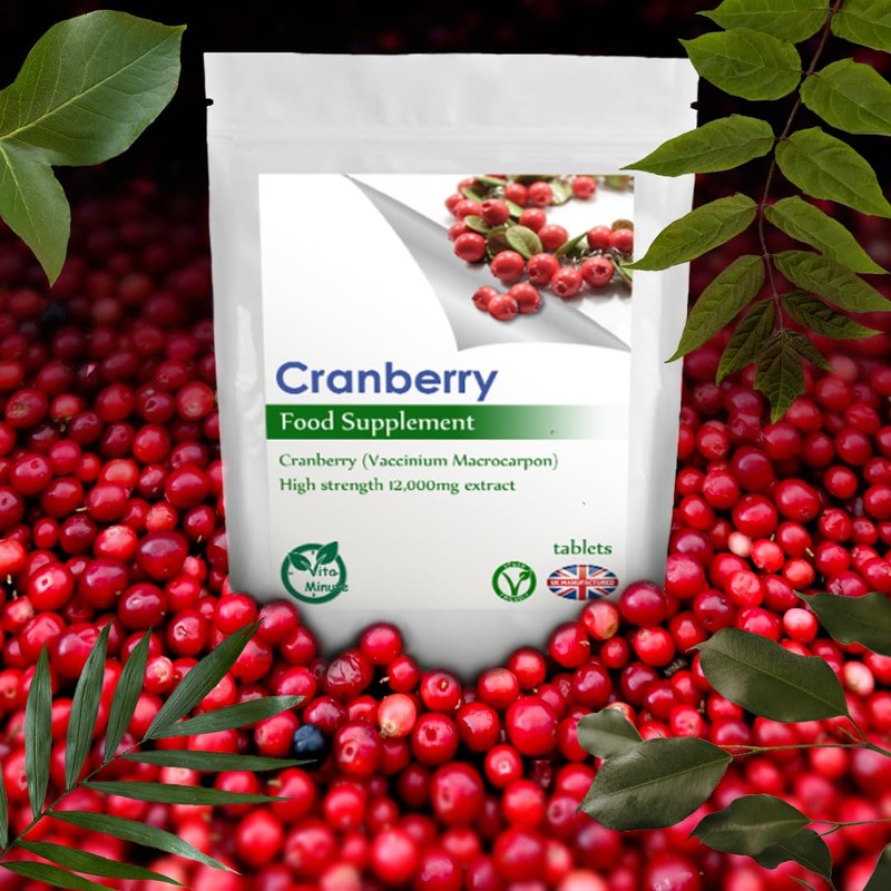 Cranberry Extract 12000mg Tablets, Natural UTI Support, Bladder Health (Pack