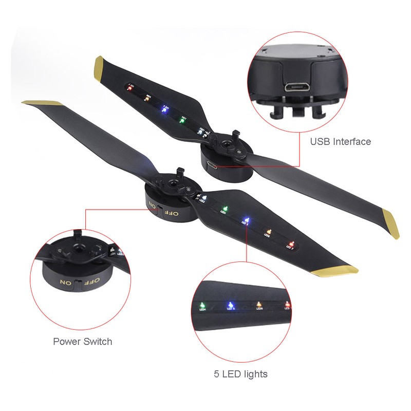 8743 Rechargeable Low Noise LED Flash Night Flight Propellers for