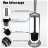 Indecor Home Brushed Nickel Toilet Bowl Brush with Holder, Durable