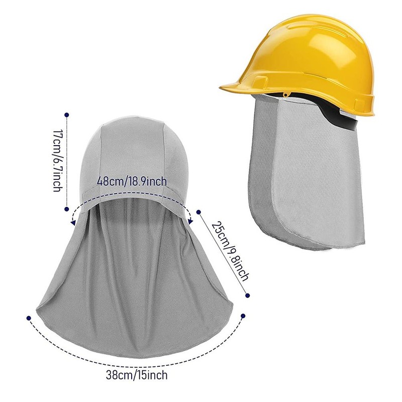 6 Pack Summer Hard Hat Liner with Sun Shade Ice