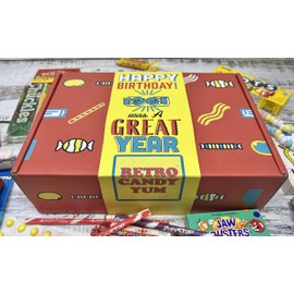 RETRO CANDY YUM ~ 1961 65th Birthday Gift Box Nostalgic Candy Mix from Childhood for 65 Year Old Woman or Man Born 1961 Jr