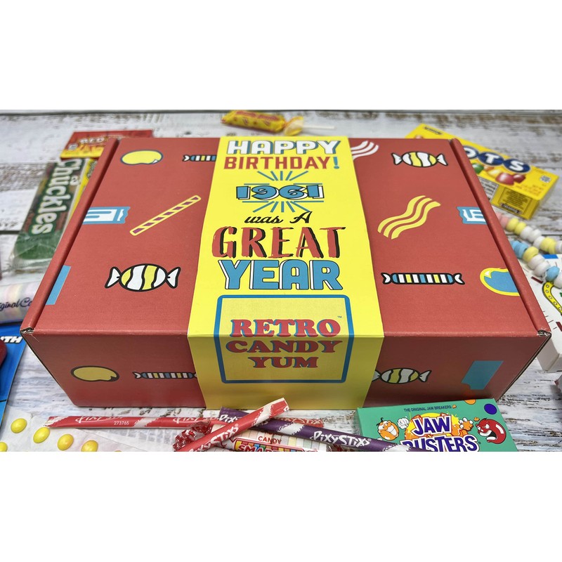 RETRO CANDY YUM ~ 1961 65th Birthday Gift Box Nostalgic