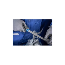 PFERD Flat Hand File with Handle, American Pattern, Double Cut, Rectangular, Coarse, 8" Length, 7/32" Width, 7/32" Thickness