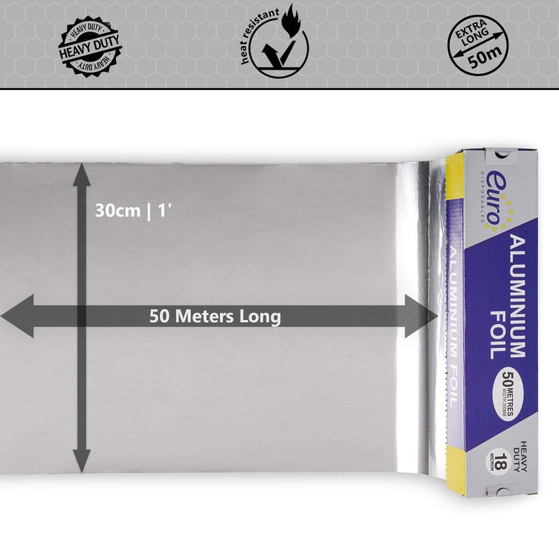 50 Meter Aluminum Silver Foil Paper Wrap for Cooking ~