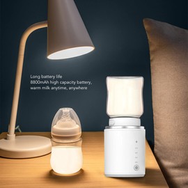 Calentador de Biberones Portátil, 4 Selecciones de Temperatura, Recargable, Apto para Viajes