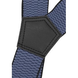 Fabio Farini Men's Braces 4 cm Wide Elastic & Adjustable with 4 Extra Strong Metal Clips in X Shape, blue