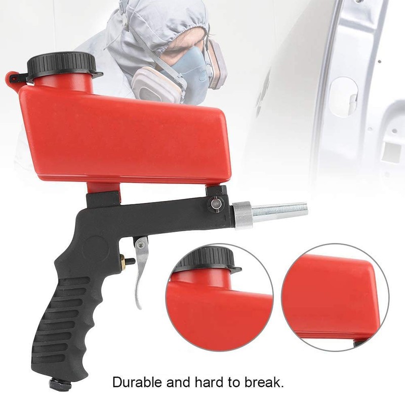 WINGONEER Air Sandblasting Gun Small Handheld Portable Sandblasting Gun Red