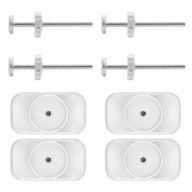 8pcs Baby Gate Extension Rods Kit, 4 Dog Gate Wall Protector with 4 Pet Stair Gate Screws, Baby Gate Threaded Spindle Rods for Protecting Baby Pet