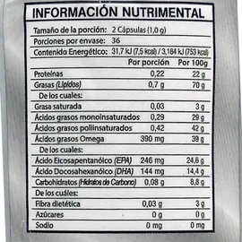 Omega 3 con EPA y DHA 72 cápsulas de 500 mg Supra.