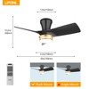 OPONL 30" Black low profile Ceiling Fan with Light, with