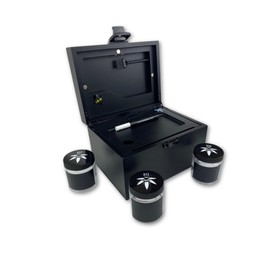 BzzBox Decorative OG Storage Box - Black, Lockable, with 3 Jars for Easy Storage | Your Stylish Keepsake Storage Box For Everything