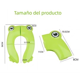 Asiento Entrenador Baño para Niños, Adaptador para Baño Portatil Niños y Niñas, Plegable Reductor WC para Viaje, Rana Verde