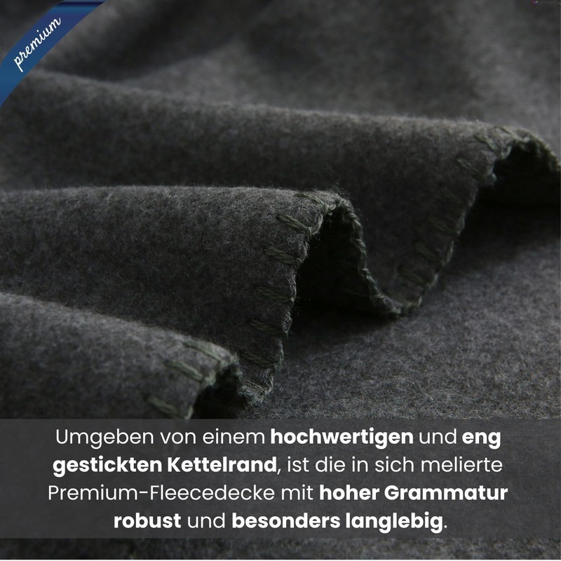 wometo Premium Fleece Blanket Melange OekoTex 140 x 190 cm