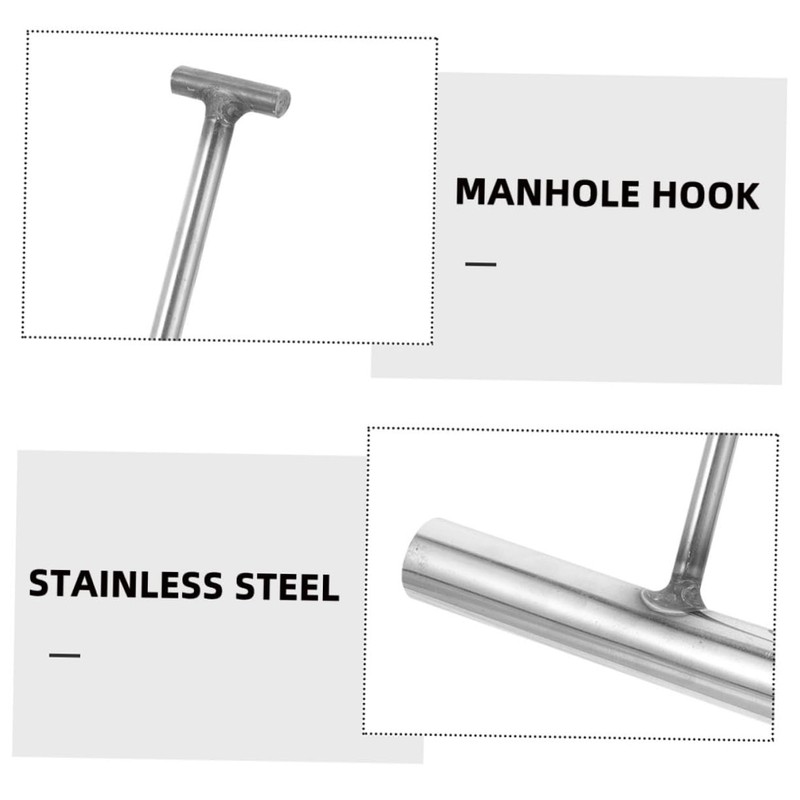 Angoily 2PCS Heavy Duty T-Shaped Manhole Hook for Lifting Manhole