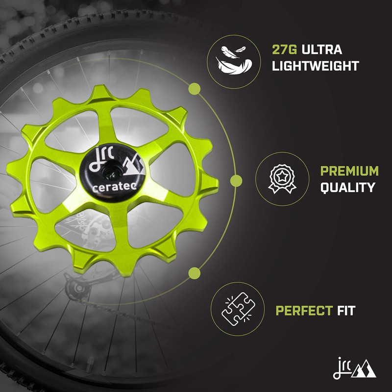 14/12T Ceramic Pulley Wheels for SRAM Eagle - Acid Green