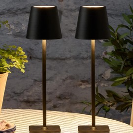 2 Pack Cordless Table Lamp-5500mAh Rechargeable Lamp,Waterproof Led Table Light for Outdoor Patio/Restaurant/Dinner Table/Kitchen Counter/Dining,Portable Battery Operated Desk Lamp/Bedside Touch Lamp