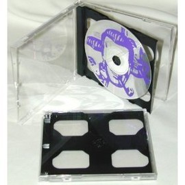 (25) Double Slimline CD Jewel Boxes with a Dark Grey/Black Pivot Tray #CD2R10DG