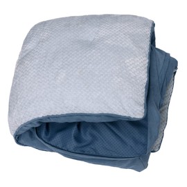 Furhaven Replacement Dog Bed Cover Minky Plush & Suede Pillow Top Mattress, Machine Washable - Stonewash Blue, Jumbo (X-Large)