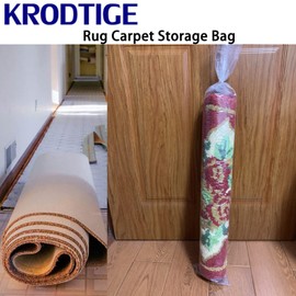 4 Pcs Plastic Rug Storage Bags with 10 Ties,Fits Rugs up to 8' x 10' Clear Carpet Shipping Bag, 4.5 Mil Heavy Duty Plastic Bag for Moving, Packing, Shipping and Storage,Protect Your Rug- No Vent Holes