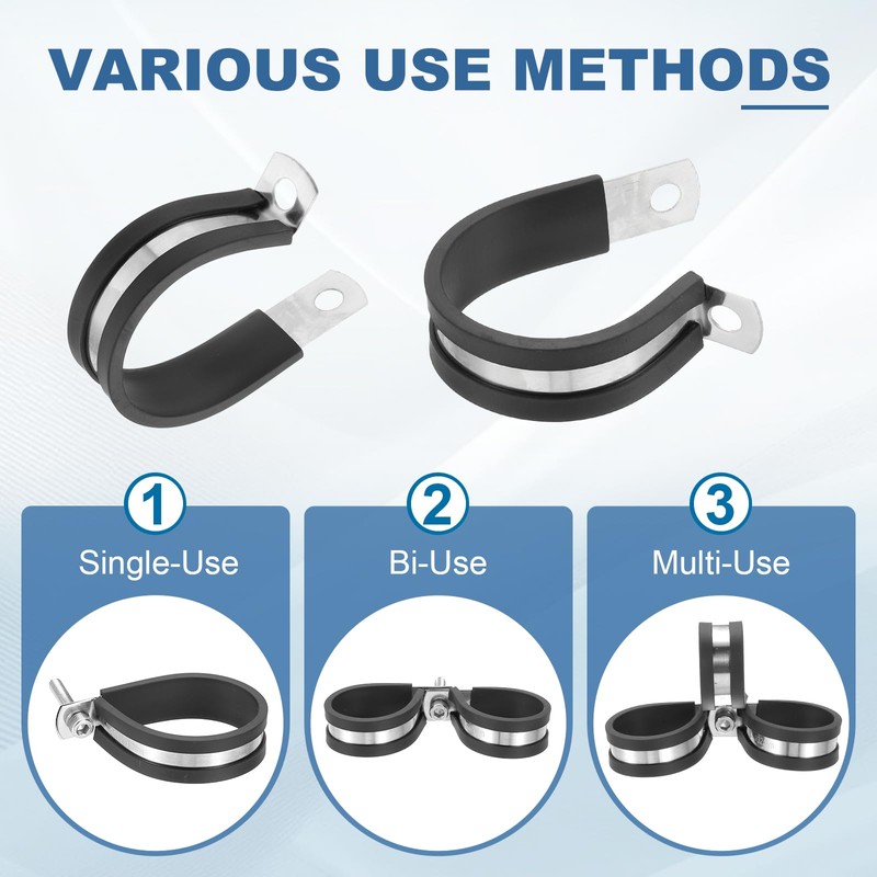 PATIKIL 1-3/8 Inch Cable Clamp, 8 Pack 304 Stainless Steel