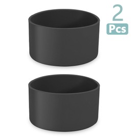 Seimneire 2 Pcs 3 Inch / 75mm Black Water Bottle Boot, Silicone Tumbler Sleeve Water Bottle Bumper, Tumbler Accessories Water Bottle Bottom Protector for 20oz 30oz 40oz Tumbler Water Bottle