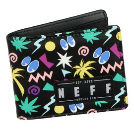 Neff Slim Palm Tree 90s Bifold Wallet for Men With Bill And 6 Card Slots