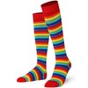 Mysocks Unisex Knee High Stripe Socks Stripe Rainbow Thin 4-7