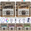 Loomie Wine Bar Cabinet with LED Light, Liquor Cabinet with