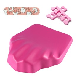 Tifuld Nail Stand Hand Rest, 4 pcs Pink Silicone Manicure Kit,Hand Rest Cushion, Hand Cushion Nail Cushion Hand Cushion Station Anti-Skid Soft Nail Pillow for Hand for Nail Art Equipment
