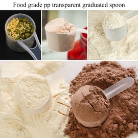 Forreen Measuring Spoon Set, 11 Pieces Dosing Spoons, Protein Powder, Transparent, Different Capacities, Measuring Spoons, Plastic Dosing Spoons with Scale 10 ml - 120 ml and 5 g - 60 g Scales