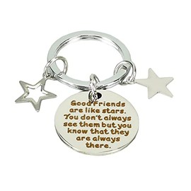 Friendship Gift Keychains for Women Friends Birthday Gifts, Good Friends Are Like Stars Gifts for Best Friend Presents, Graduation Gifts for Girl Her
