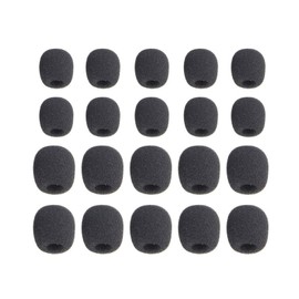 YFFSFDC Microphone Sponge 20pcs Set of 20 Inner Diameter 0.2 inch (5 mm) / 0.3 inch (8 mm) for Headset, Incom, Pin Microphone, Noise Prevention, Pin Mic, Mini Black