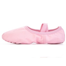 RoseMoli Canvas Ballet Slippers Flats for Girls/Toddlers/Kids/Women, Yoga Practice Shoes for Dancing Pink 4.5 Big Kid