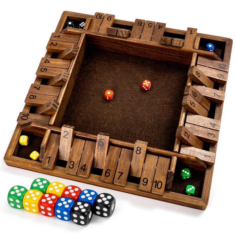 ropoda 14 Inches 4-Way Shut The Box Game (2-4 Players)