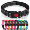 Reflective Nylon Dog Collar with Safety Buckle, Adjustable Pet Collars