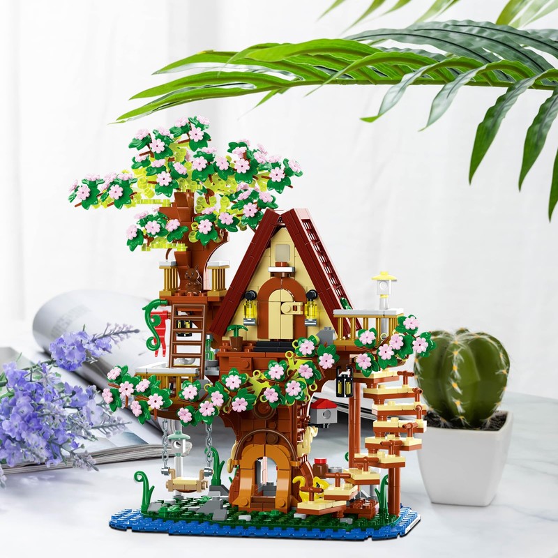 YCJZXMS 3-in-1 Sakura Tree House Building Set (3-in-1 Sakura Tree