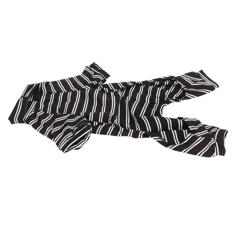 Dog Striped Pajamas Classic Black White Stripe Lightweight Full Coverage
