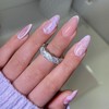 IMRAIN Purple Press on Nails Cat Eye French Tips Fake