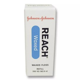 Johnson & Johnson Reach Floss REFILL SPOOL of  200 YARDS (NO DISPENSER) - Pack of 2, WAXED