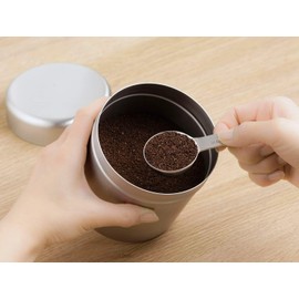 Shimomura Kihan 41613 Canister, Storage Container, Made in Japan, Dishwasher Safe, Large Capacity, 32.1 fl oz (950 ml), Coffee Beans 10.6 oz (300 g), Simple Design, Stainless Steel, Tsubame Sanjo