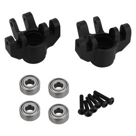 Pothyes Aluminium Front Steering Knuckles Block with Bearing for Losi 1/18 Mini LMT 4X4 Brushed Monster Truck RTR-LOS01026 Upgrades Part (Black)