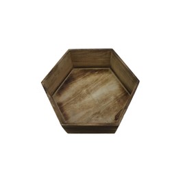Admired By Nature Admired by Nature-11.8" Brown wash Wood Crate Set of 3. ABN5E100-NTRL Container, E. Natural - Hexagon